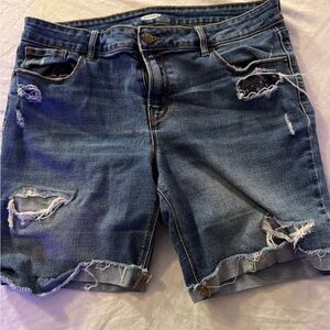 Old Navy Blue Distressed Jean Shorts